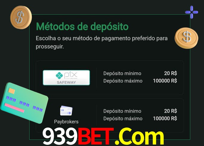 O cassino 939Bet.Com oferece uma grande variedade de métodos de pagamento